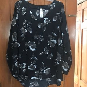 Black and grey floral tunic